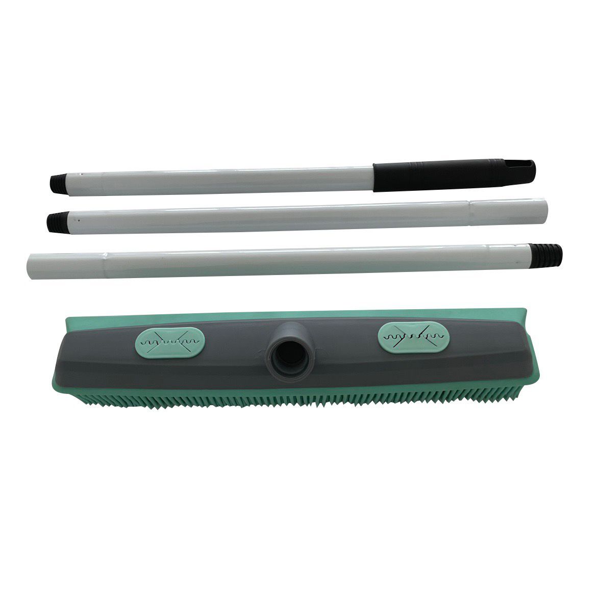 QL1015S TPR pet hair  broom floor squeegee with 3 section metal pole