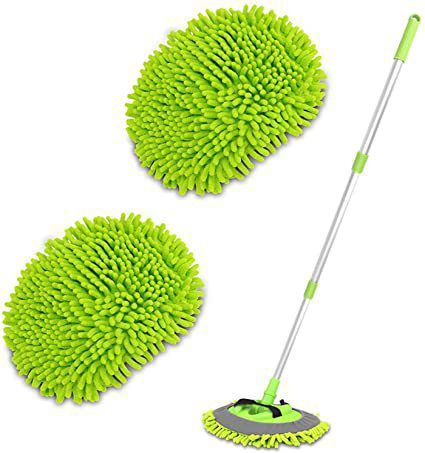 QL2017T Chenille car wash mop with 3 telescopic aluminum handle