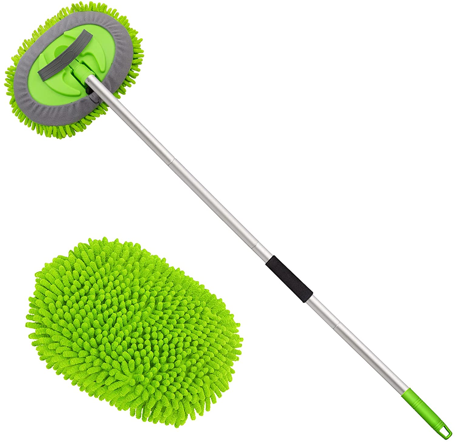QL2017F Chenille car wash mop with 4 section aluminum handle