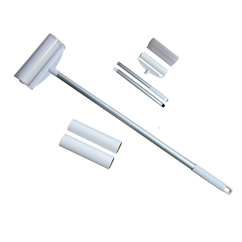 QL2603L  19CM  Adhesive paper sticky lint roller with 2 section aluminum pole