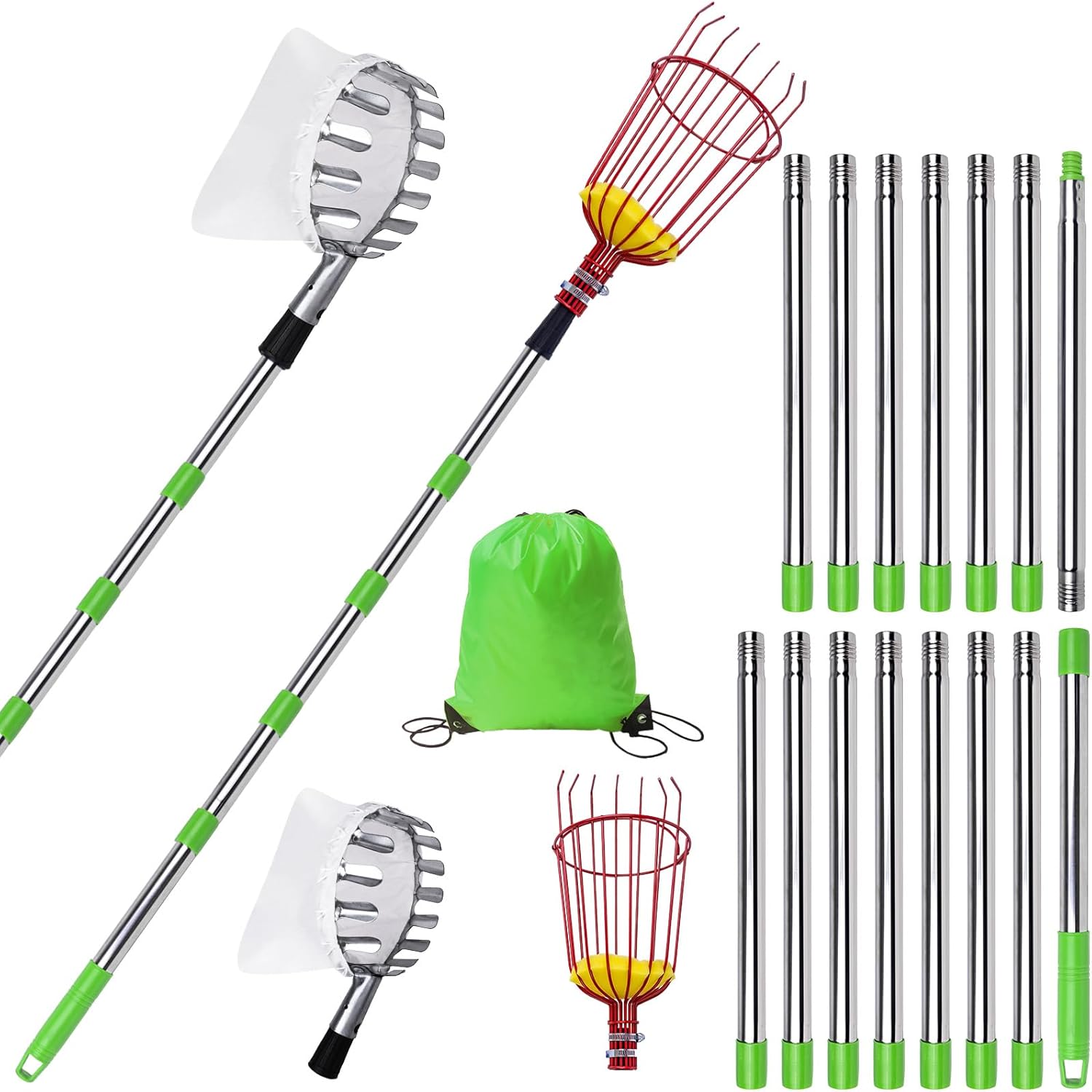 QL1311S2   Fruit picker with split stainless steel pole
